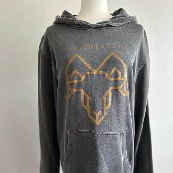Daddy Yankee “Legendaddy” Hoodie - Medium - Charcoal Gray with Gold Print - Picture 2 of 8